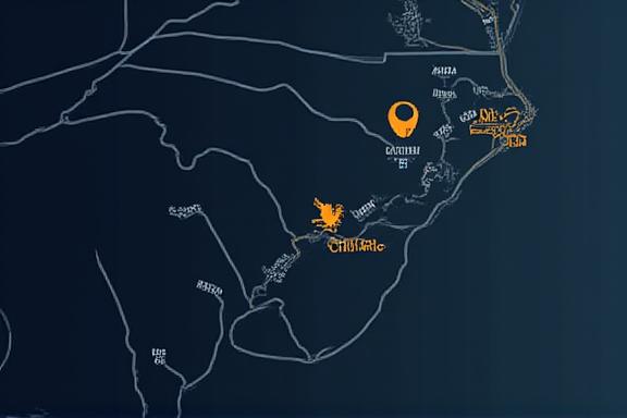 Static map showing trucking routes from Ravenel SC through the Southeast